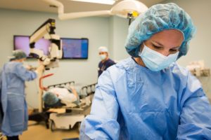 Patient being prepped for surgery