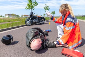 Paramedic helps motorcycle accident victim in New Haven