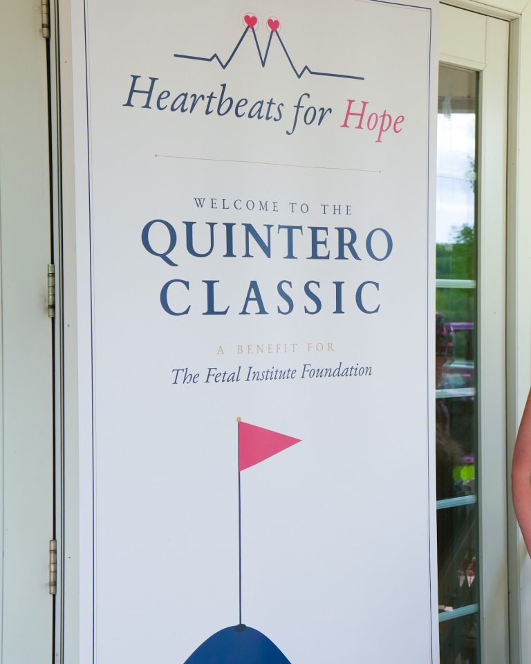 Heartbeats for Hope banner at the Quintero Classic golf tournament