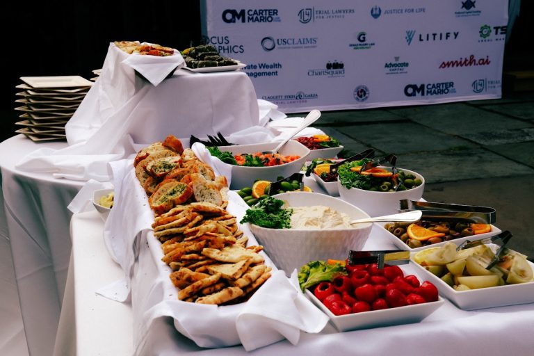Catering served at An Evening with Zac Clark and Friends